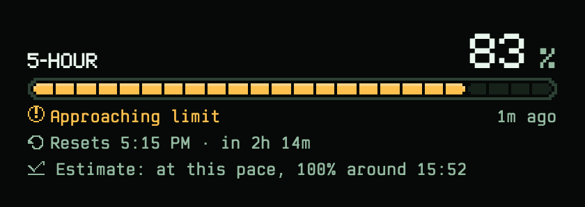 PixelLimitRow: Approaching, with a pace estimate