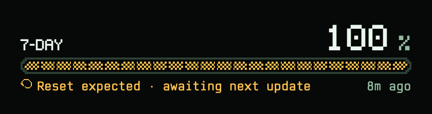 PixelLimitRow: Reset time passed, no fresh reading