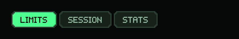 PixelTabs: Selected tab lit, others recessed