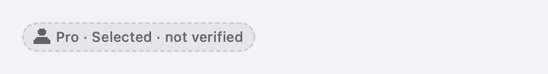 PlanPill: Selected, not verified (light)
