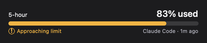 QuotaProgress: Approaching · crossed 80% (dark)