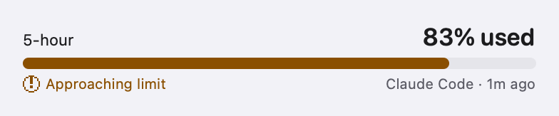 QuotaProgress: Approaching · crossed 80% (light)
