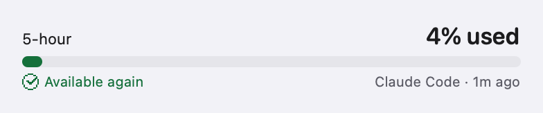 QuotaProgress: Available again, verified by a fresh reading (light)