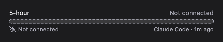 QuotaProgress: Not connected (dark)